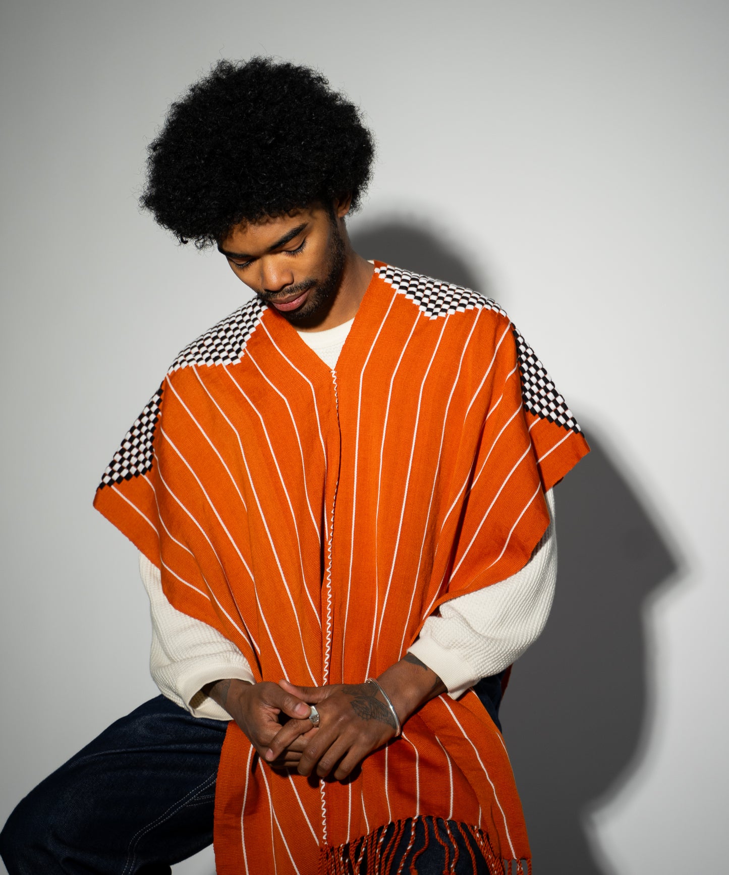 Poncho - Orange/Yellow/Grey