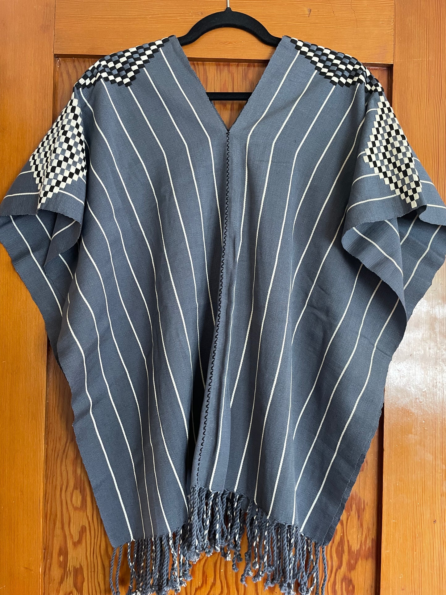 Poncho - Blue/White/Black