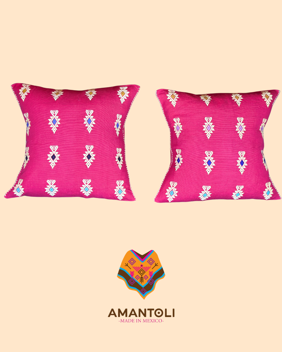 Cushion Cover Pair - Mexican Pink