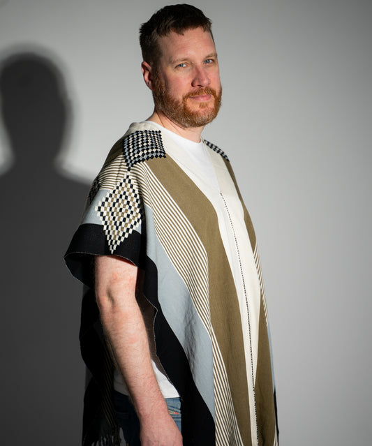 Poncho - Gold/Blue/Black