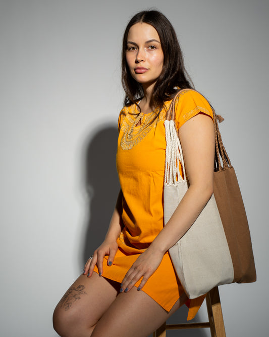 Tote Bag - White/Brown