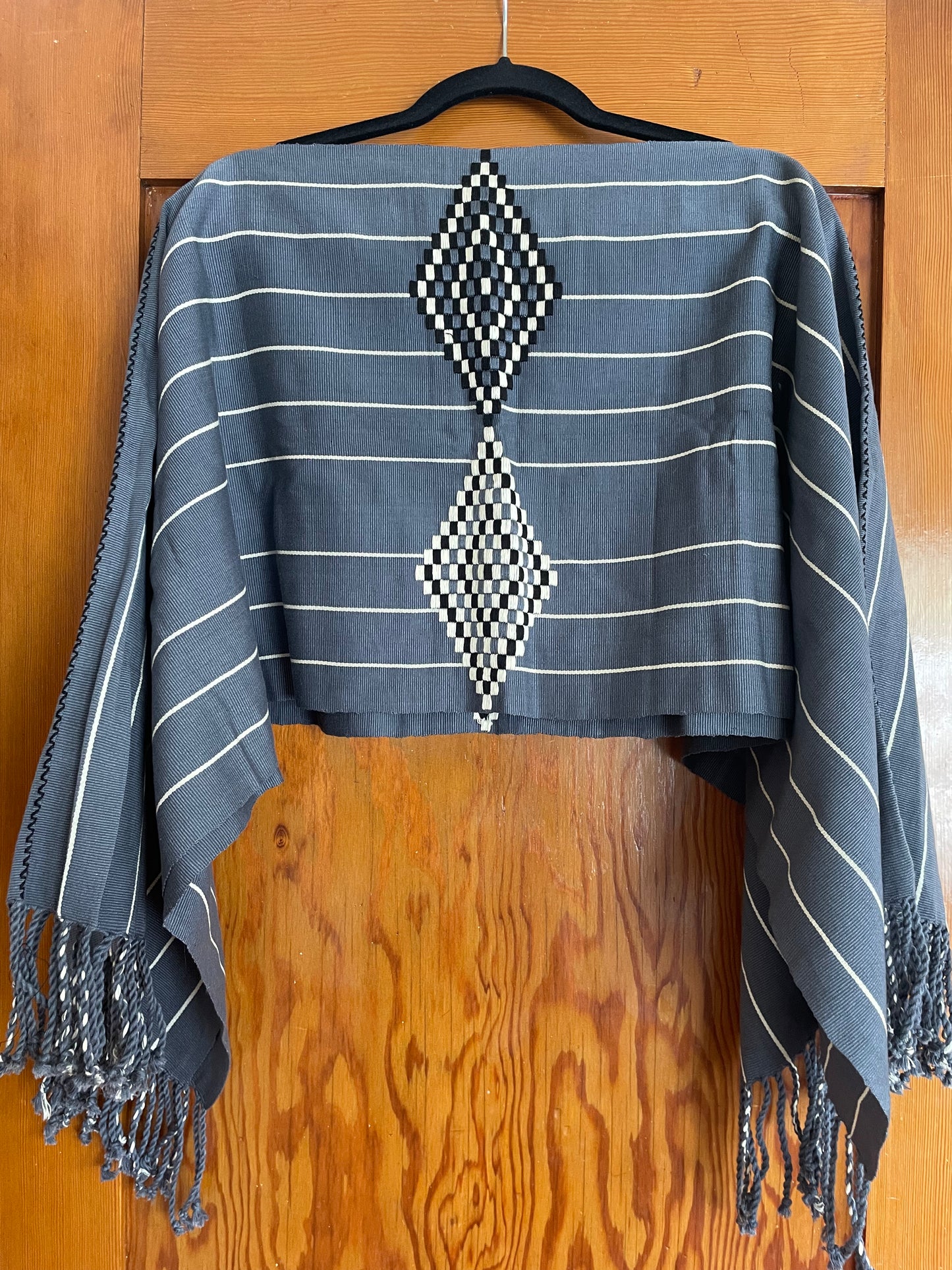 Poncho - Blue/White/Black